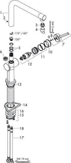 Actual product image hansgrohe Talis M54 Einhebel-Küchenmischer 270 (edelstahl finish)