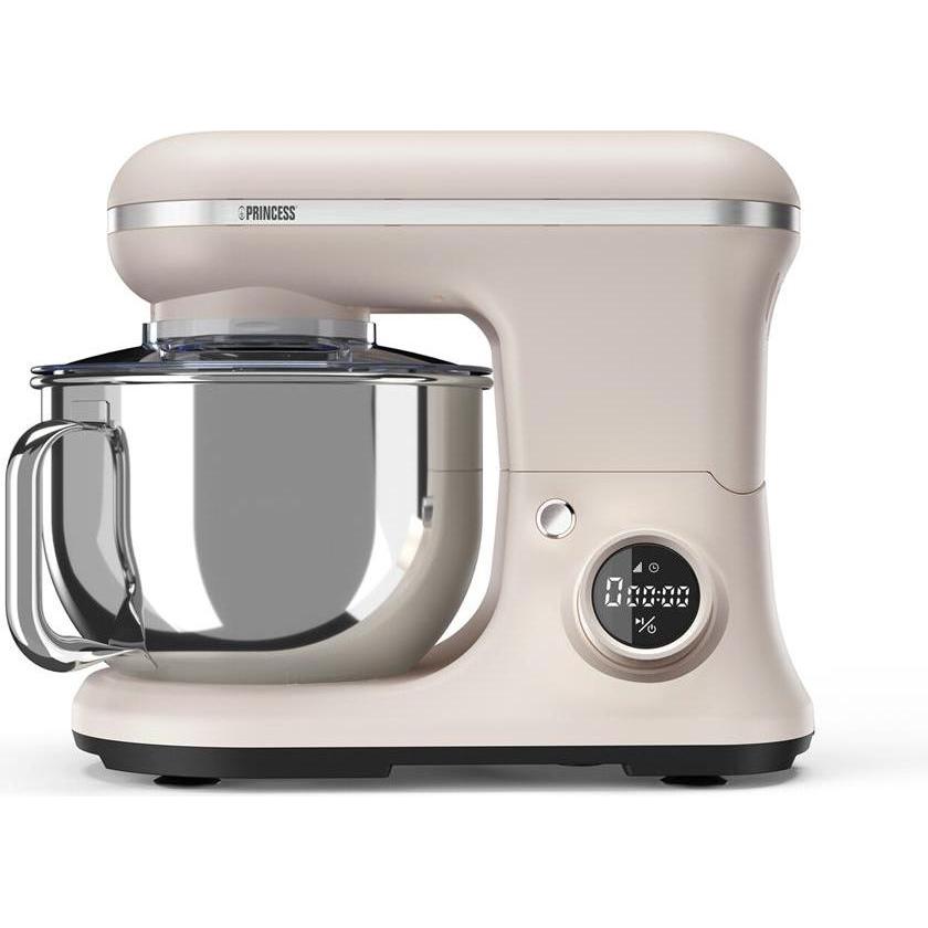 Princess Küchenmaschine 1200 W Creme-Weiss, Edelstahl, Zerkleinerer, Beige