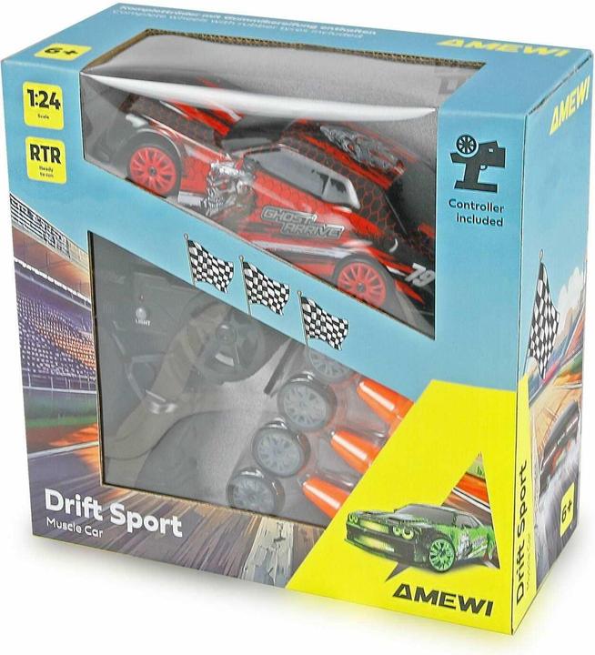 Immagine prodotto Amewi Drift Sport Muscle Car 4WD 1:24 RTR rot (RTR pronto all'uso)