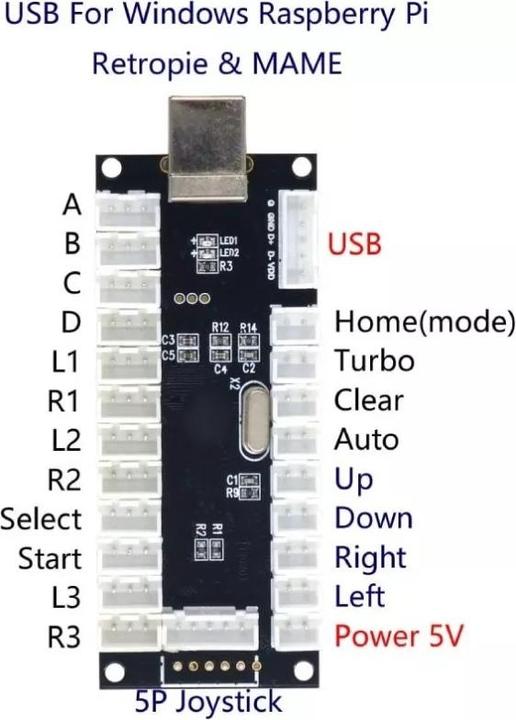 Immagine prodotto NoName Kit di pulsanti e joystick arcade retroilluminati a LED - Verde (Lampone Pi 3)