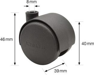 Productafbeelding Wagner System Dubbel wiel 40mm 35kg zwart
