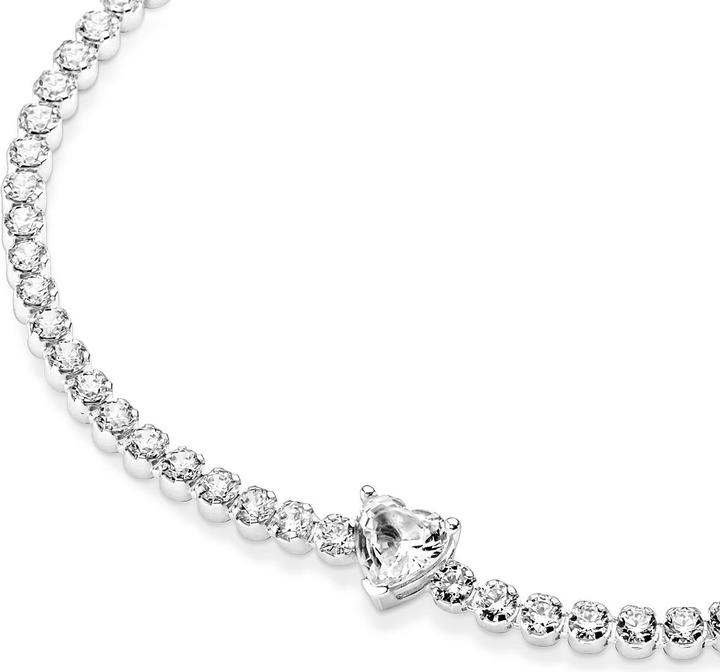 Actual product image Pandora Tennis Bracelet Sparkling Heart (16 cm, With stone(s), Silver 925)