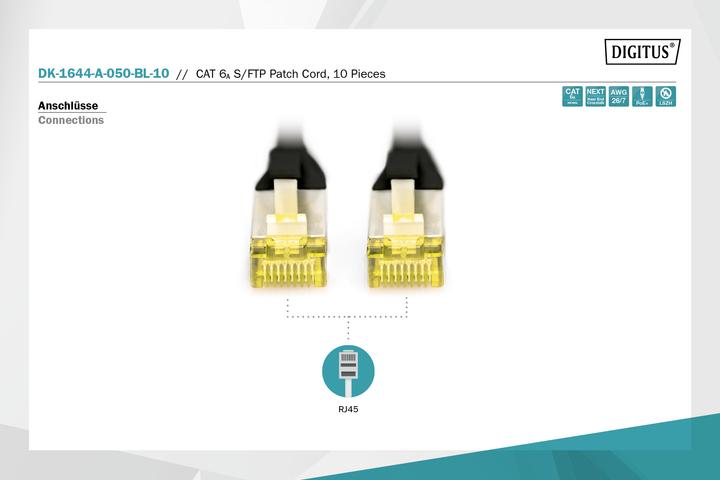 Produktbild Digitus CAT 6A S/FTP Patchkabel, 10 Stück (S/FTP, CAT6a, 5 m)