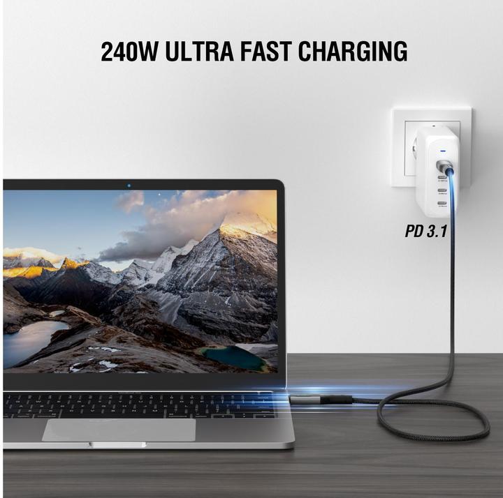 Actual product image 4smarts USB C — USB C (1.50 m, USB 4.0, 240 W)