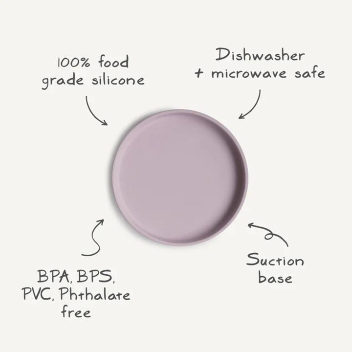 Actual product image Mushie Classic Silicone Plate Powder