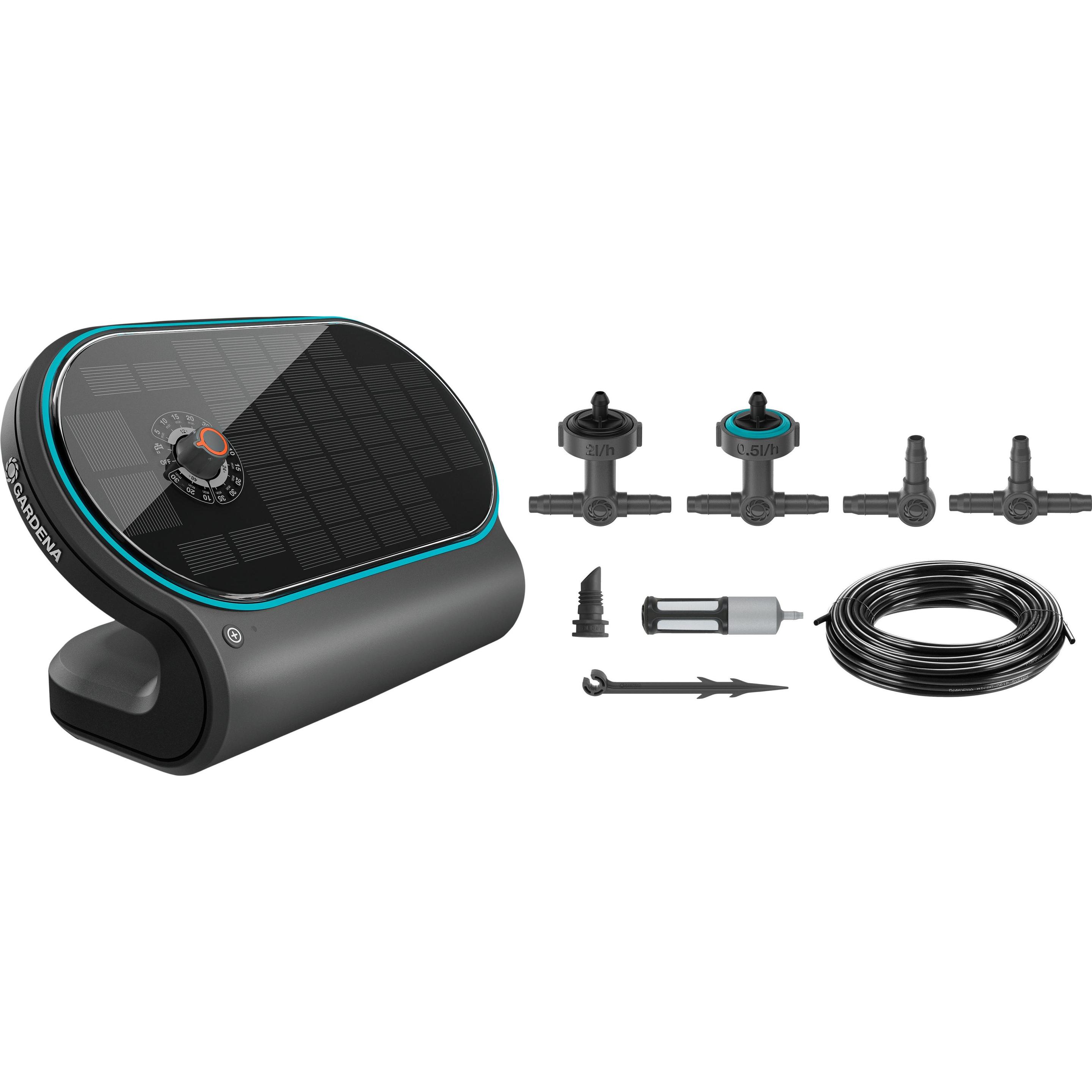 Gardena, Bewässerungssystem, Solar-Bewässerung AquaBloom L Set (Tropfbewässerung Set)