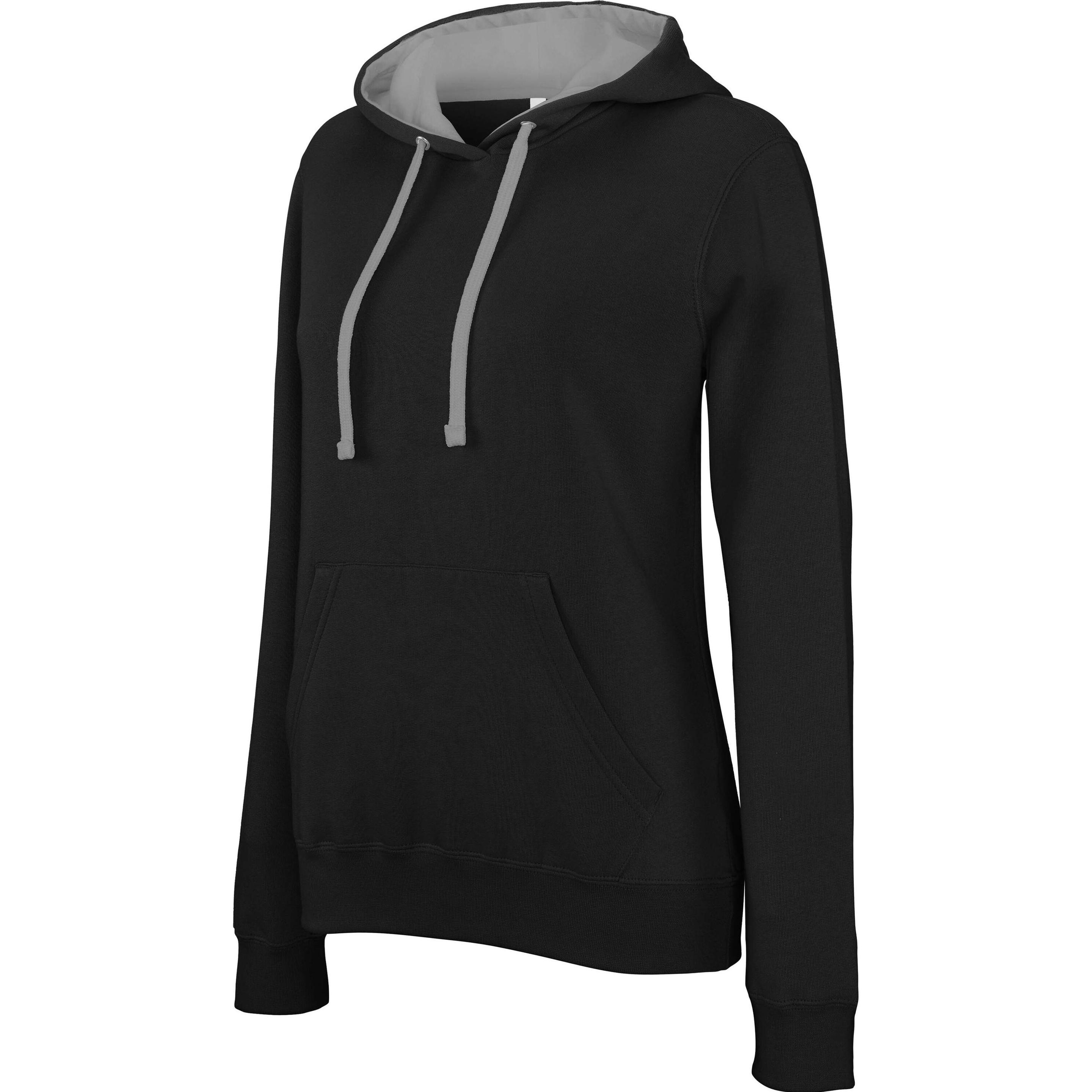 Kariban, Damen, Pullover, Contrastée, Grau, Schwarz, (L)