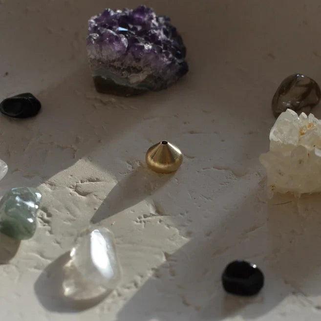 Actual product image Cedar and Myrrh Incense stick holder brass medium