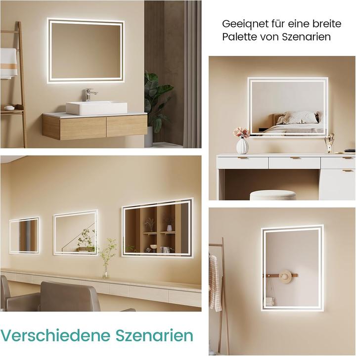 Actual product image Emke LED Badspiegel (80 x 60 cm)