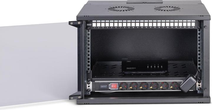 Actual product image Digitus 19" network set, 7U wall-mounted housing and accessories, black SOHO PRO version (7 RU, 19 inch rack)