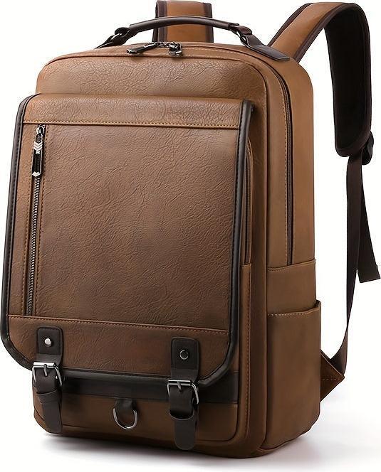 Produktbild Only-Bags.Store PU-Leder-Rucksack, Reiserucksack, Studenten-Schultasche, Reise-Business-Computer-Tasche