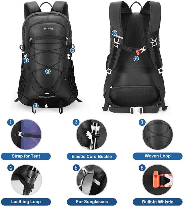 Actual product image Homiee Hiking Backpack (45L, Black) (45 l)
