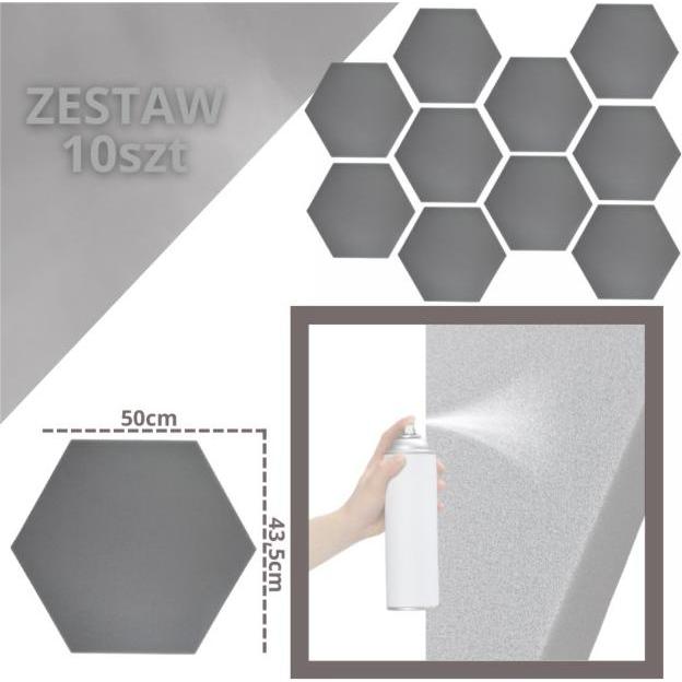 No Name DNA AM3 GY Akustikpaneel Set mit 10 Stk. grau (10 pz.), Elemento acustico, Grigio