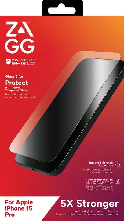 Immagine prodotto Zagg Invisibleshield Glass Elite Am (1 Pezzo/i, Apple iPhone 15 Pro)