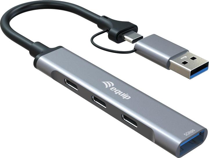 Image du produit equip 4-Port USB-A/C3.2-Hub->3xUSB-C/USB-A 10Gbps (USB-C, 4 ports)