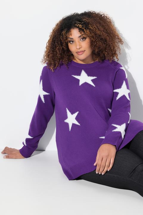 Produktbild Ulla Popken Pullover, Glitzersterne, Rundhals, Raglan-Langarm (46, 48)