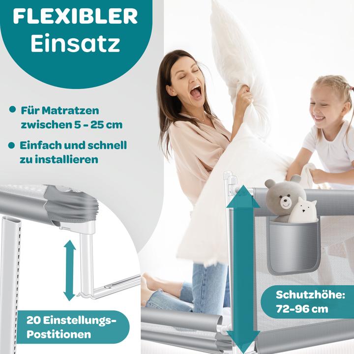 Actual product image Kesser Bed Rail, Light Grey 150cm