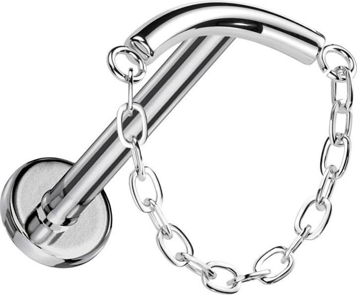 Produktbild Star Piercing Micro Labret Innengewinde silber stange silber Anhänger Kette (ohne Messing, Titan G23)