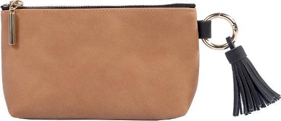 Actual product image Artebene MAJOIE cosmetic bag small soft camel - Vegan leather bag with snap hook