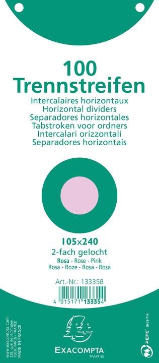 Immagine prodotto Exacompta Divisori 10,5 x 24 cm, 100 pezzi - rosa