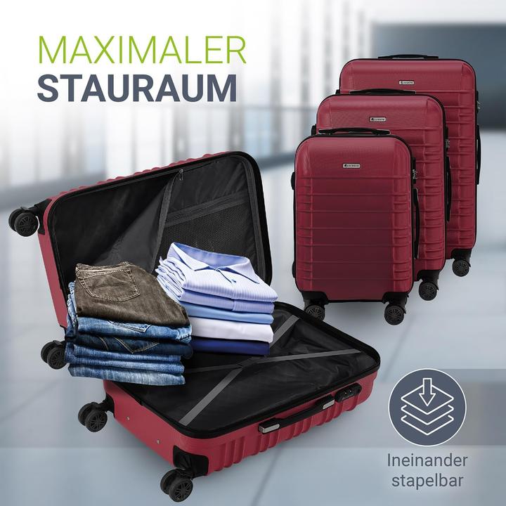 Produktbild Juskys 3-teiliges Hartschalenkoffer-Set mit 360° Rollen (120 l)