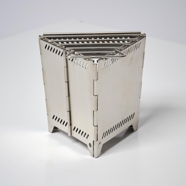 Image du produit Solognac Réchaud de camping pliable bois acier inoxydable