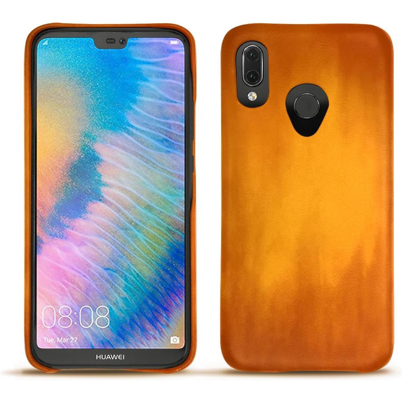 Thumbnail - Noreve Lederschutzhülle (Huawei P20 Lite), Smartphone Hülle, Orange