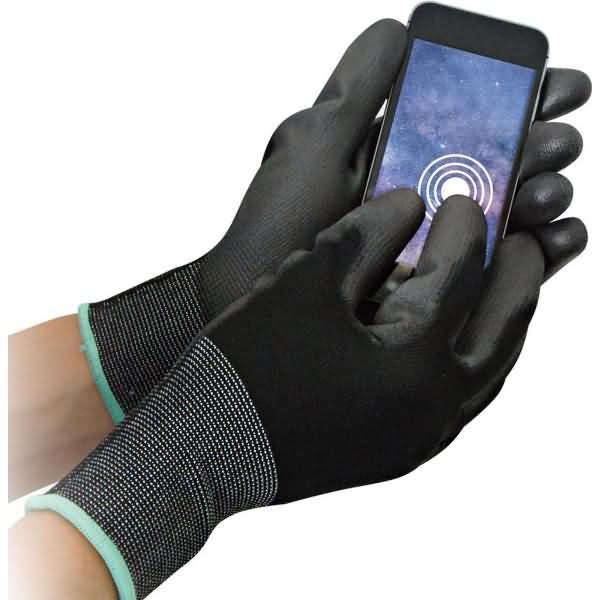 Hygostar, Schutzhandschuhe, Touchscreen-Arbeitshandschuh BLACK ACE TOUCH, S (7)