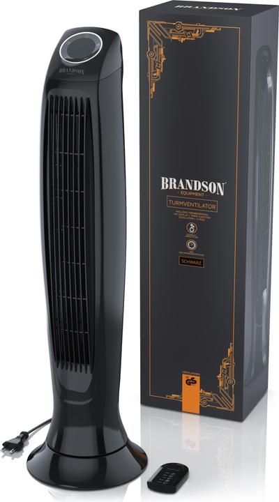 Produktbild Brandson Turmventilator, Fernbedienung, Oszillation, Timer, 60W, Säulenventilator 86cm, schwarz, schwarz (47 dB)