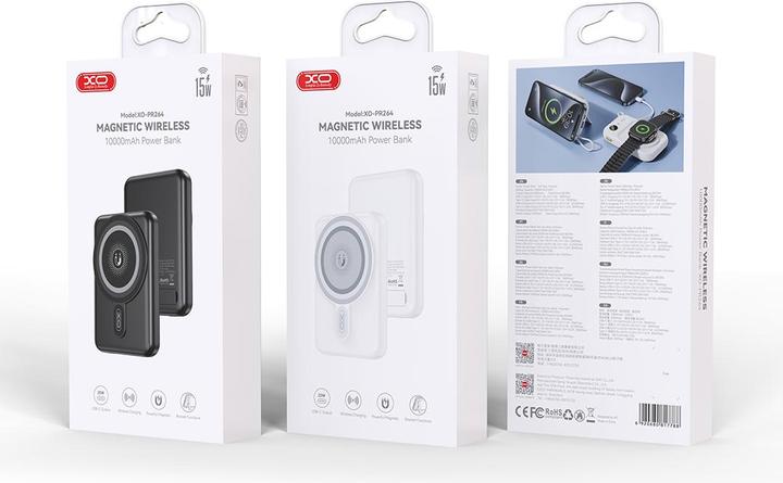 Actual product image xO power bank magnetic PR264 20W 10000mAh white (10000 mAh, 20 W, 37 Wh)