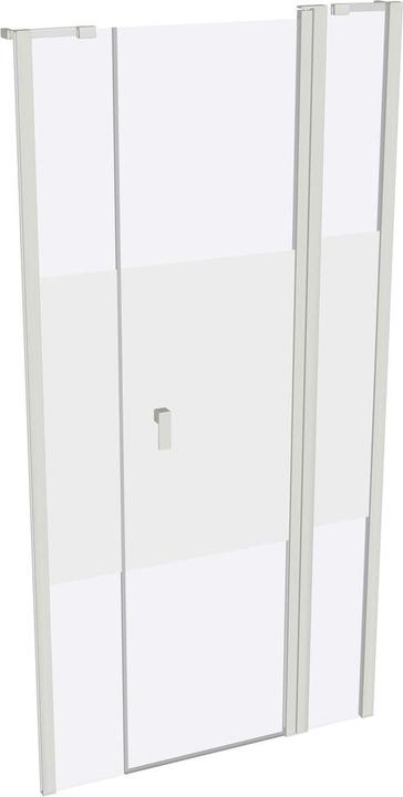 Actual product image Hüppe Design pure 4-corner swing door with fixed segment and side panel in niche, width:100cm height:200cm (211 cm, 100 cm, 200 cm)
