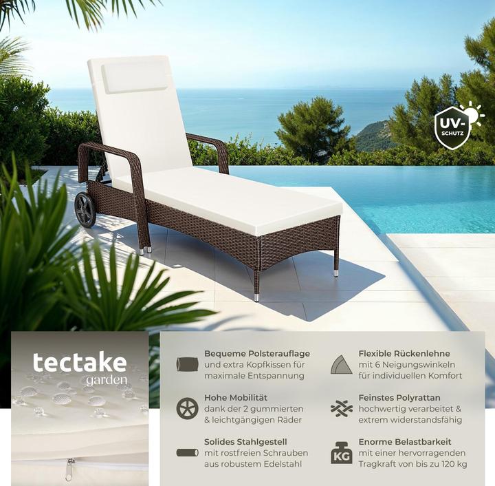 Immagine prodotto tectake Sonnenliege (200 cm)
