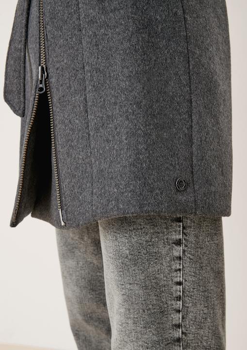 Produktbild S.Oliver Outdoor-Mantel Kapuzenmantel aus flauschigem Wollmix