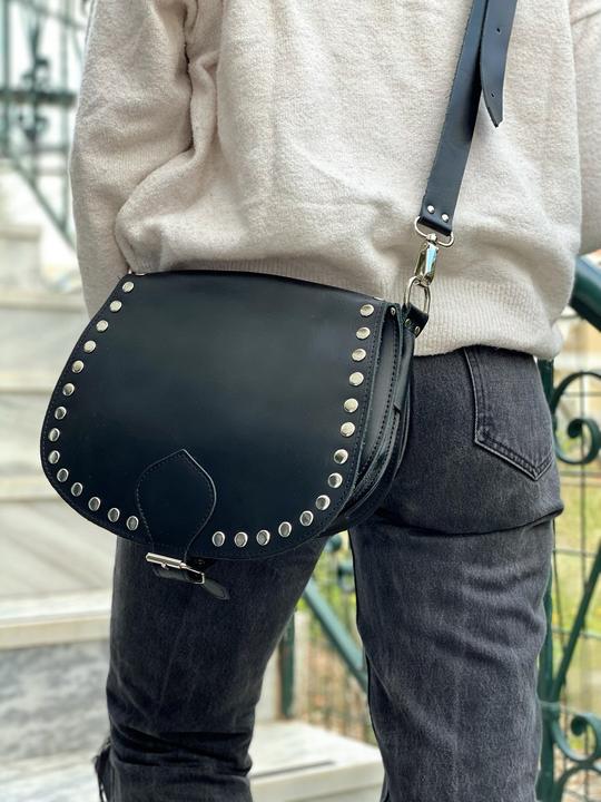 Actual product image Only-Bags.Store Black leather crossbody bag, leather purse, studded bag, shoulder bag, gift for you, from