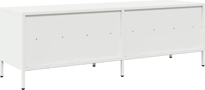 Produktbild vidaXL TV Schrank Lowboard Fernsehschrank Fernsehtisch Weiss Kaltgewalzter Stahl (135 x 39 x 43.5 cm)