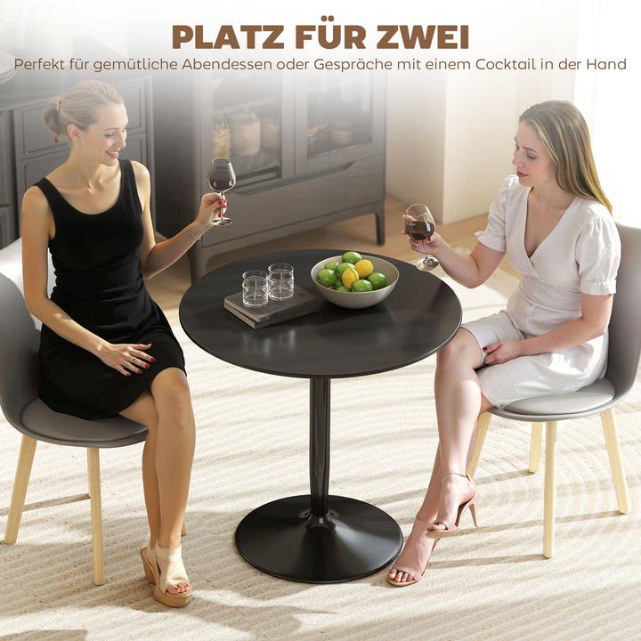 Produktbild Homcom Esstisch MDF, Stahl Schwarz (80 x 80 x 75 cm)