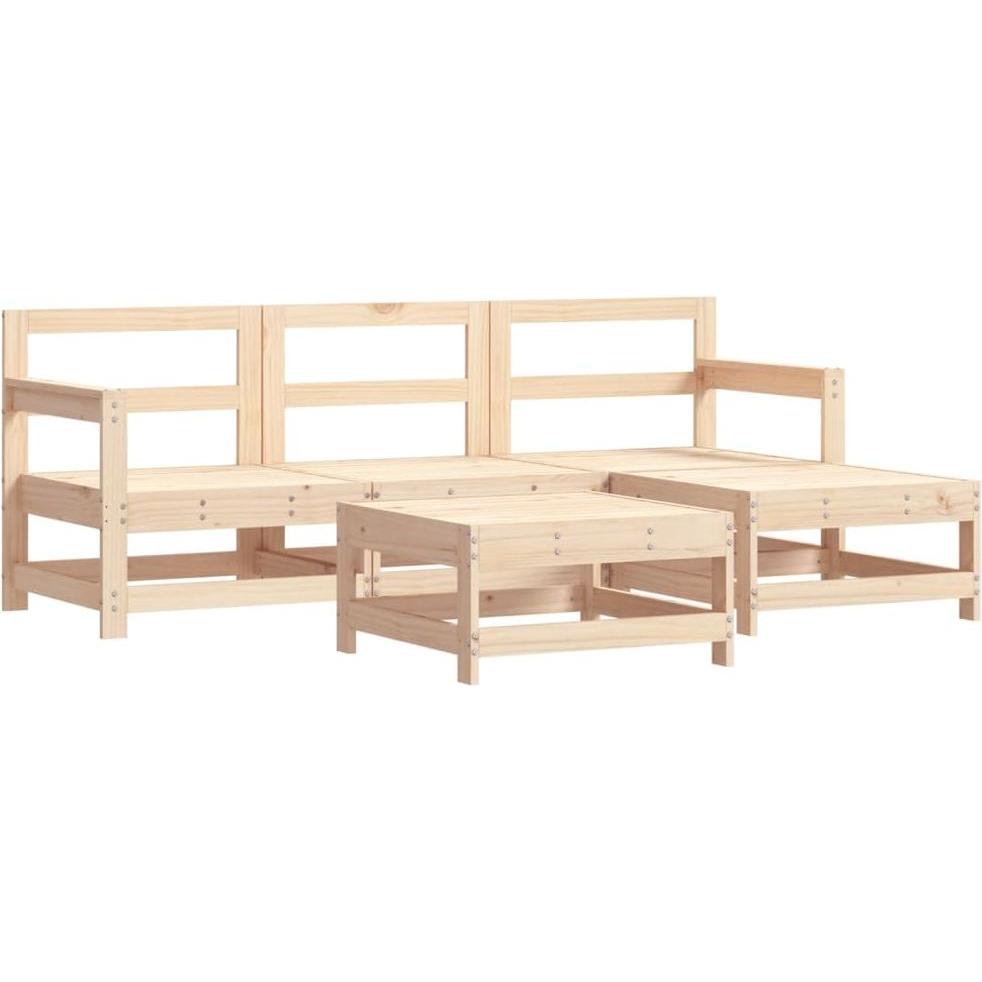 VidaXL, Gartenlounge, 5-tlg. Garten-Lounge-Set Massivholz Kiefer,Material
