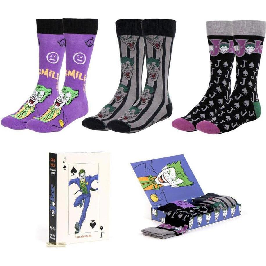 Batman, Uomini, Calzini, CERDÁ LIFE'S LITTLE MOMENTS Confezione Calcetines 3 Piezas Joker Socks, Multicolore, 38-45, Multicolore, (confezione da 3, 38