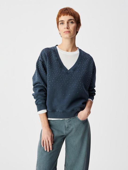 Image du produit Ikks Sweatshirt mit V-Ausschnitt und Strasssteinen (L)