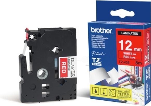 Produktbild Brother TZ435 Laminiertes Band (1.20 cm, Weiss, Rot)