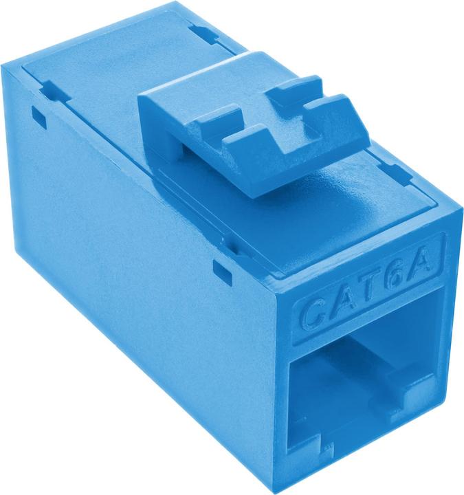 Actual product image InLine Pack of 8 ® Keystone RJ45 socket/socket, unshielded, Cat.6A, blue (Keystone module)
