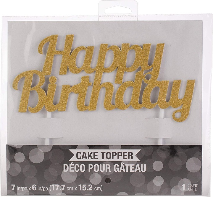Produktbild Creative Party Glitter Happy Birthday Tortenaufleger