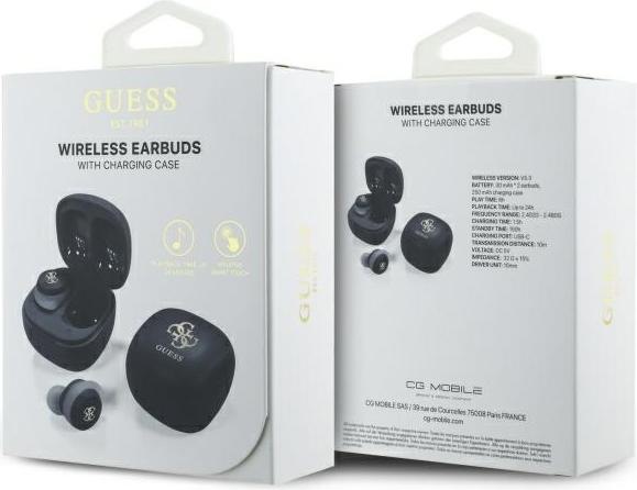 Immagine prodotto Guess 4G Logo Mini TWS Cuffie senza fili Bluetooth - Nero (24 h, Senza fili)