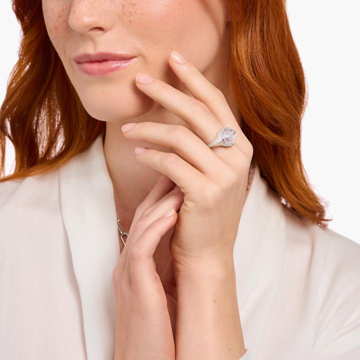 Produktbild Thomas Sabo Siegelring mit Herz und Steinen Silber (56, 925 Silber)