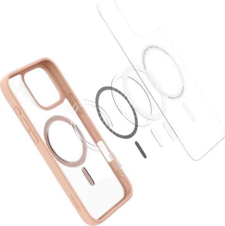 Actual product image Spigen Ultra Hybrid TPU Back Cover Pink/Transparent Magnetic Apple iPhone 16 Pro Max (Apple iPhone 16 Pro Max)