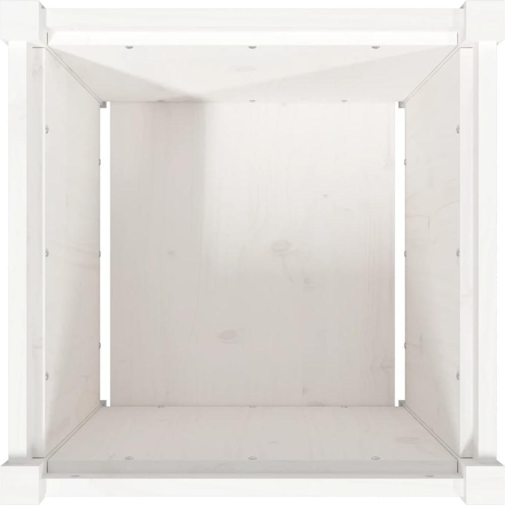 VidaXL, Hochbeet, Pflanzkübel Weiss 50x50x50 cm Massivholz Kiefer,Farbe