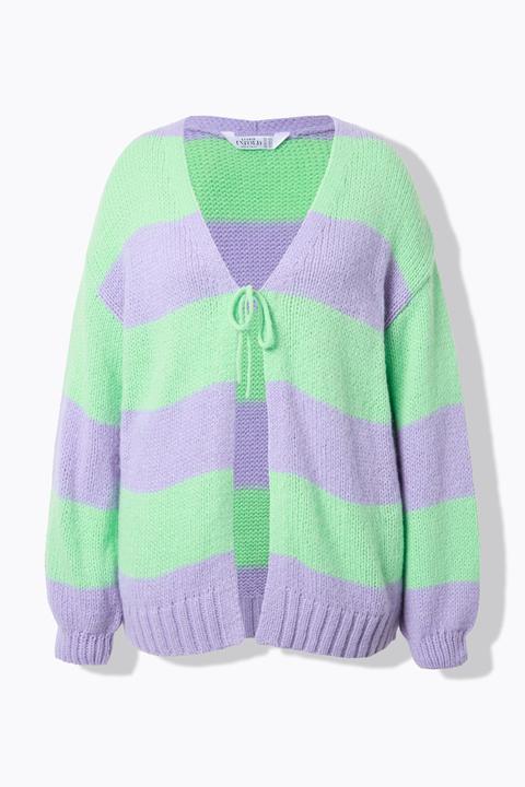 Produktbild Studio Untold Strickjacke, oversized, Blockstreifen, Bindeband (50, 52)