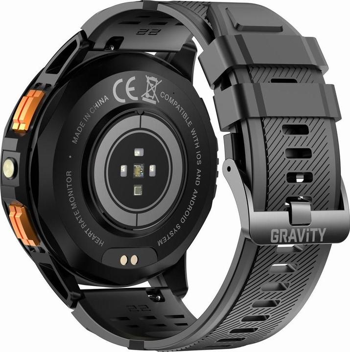 Actual product image Gravity GPS GT24-1 Herren-Smartwatch, schwarzes Silikonarmband + marineblaues Silikonarmband (48 mm)