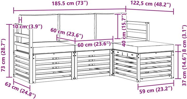 Produktbild vidaXL Outdoor-Sofa