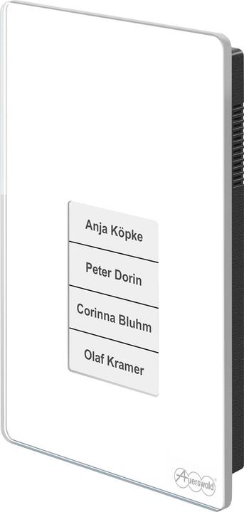 Actual product image Auerswald TFS-Dialog 400 white intercom system for a/b interfaces with elegant glass front